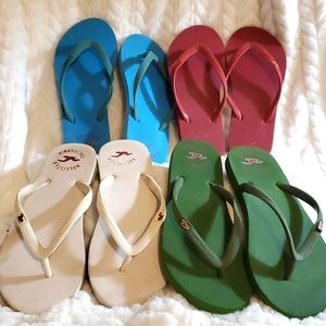 Lot of 4 Hollister flip-flops size is worn off but I think they are 7